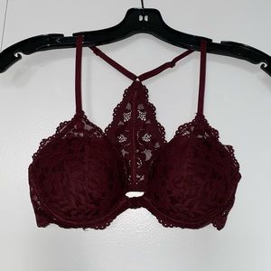 Maroon Date Racerback Push Up bra